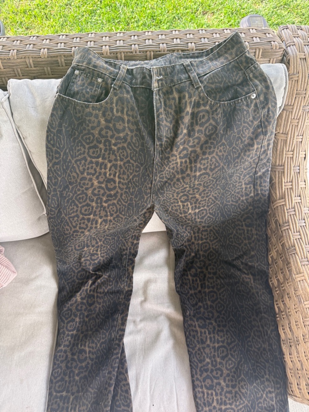 Women’s Leopard Print Jeans - Black/Brown